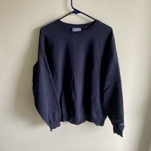 Champion Sweatshirt Plain Navy Blue Size Large